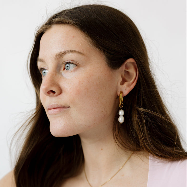 Argollas Selene Perla Natural Waterproof