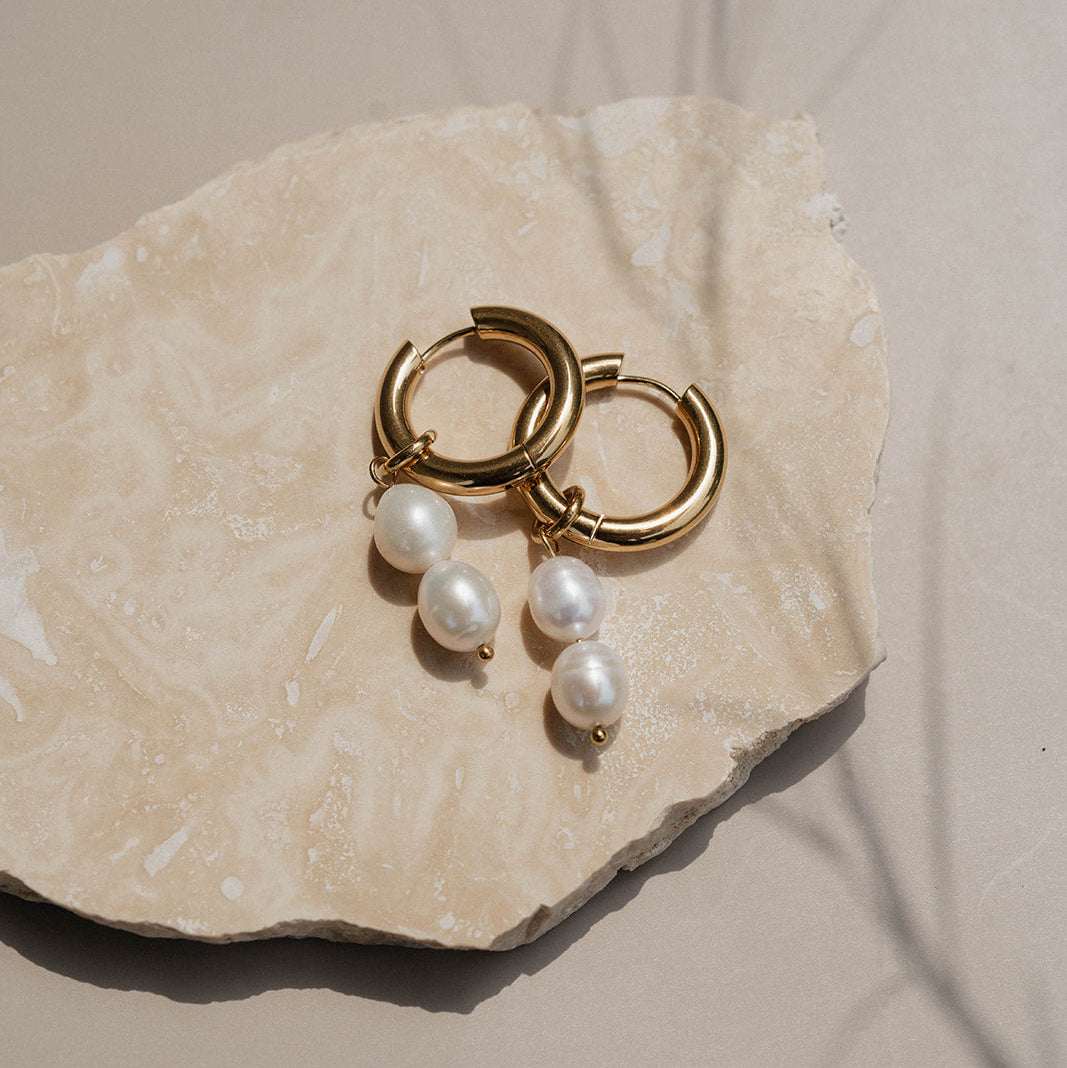 Argollas Selene Perla Natural Waterproof