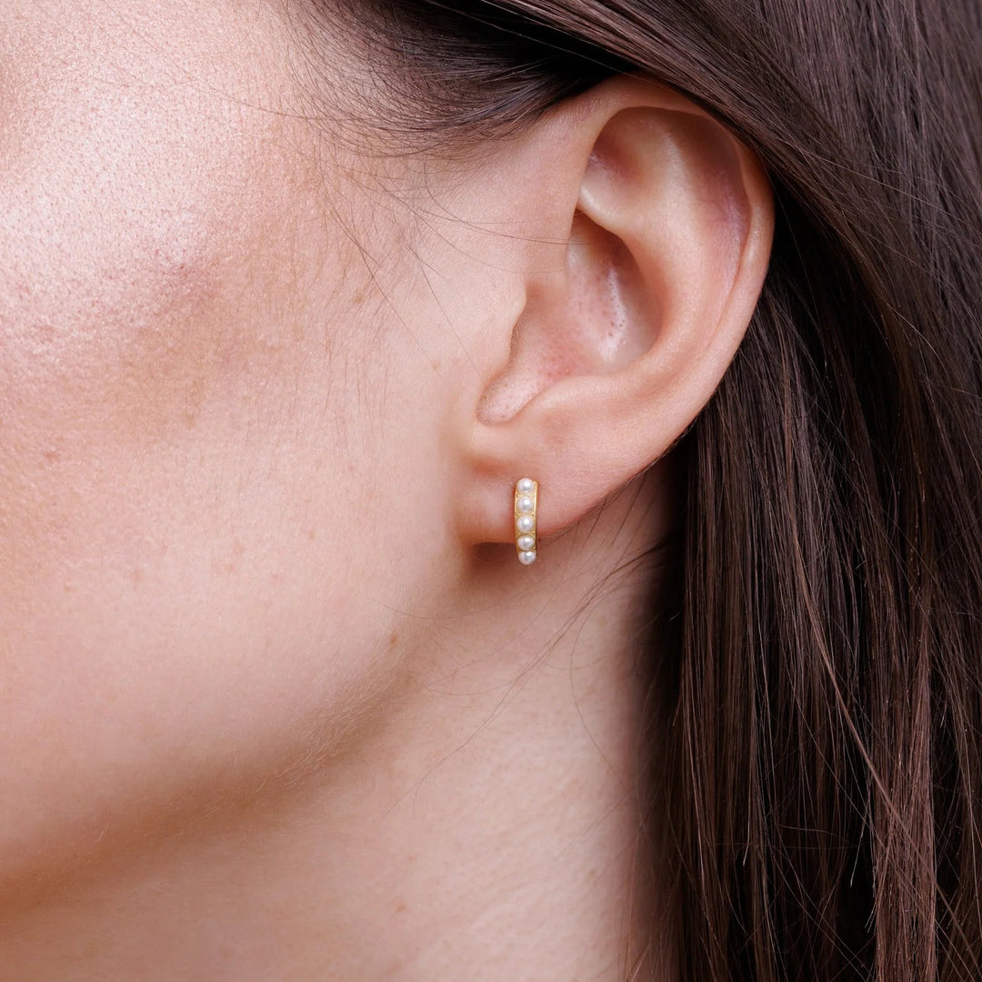 Argolla Sarai Perla Natural Baño Oro