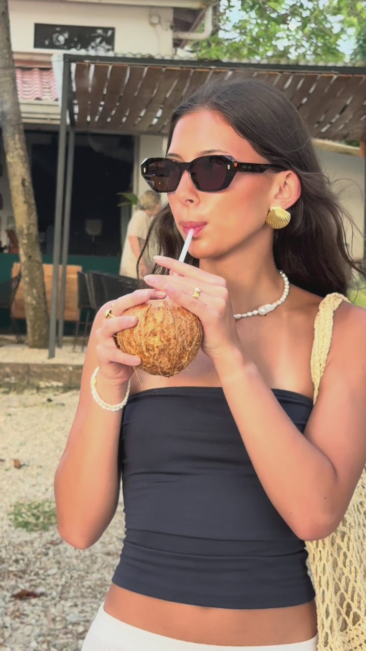 Collar Nusa Perla Grande Oro